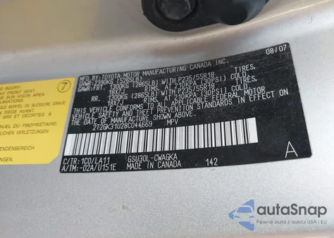 2008 Lexus Rx 350 z USA, uszkodzony, nr VIN 2T2GK31U28C044669